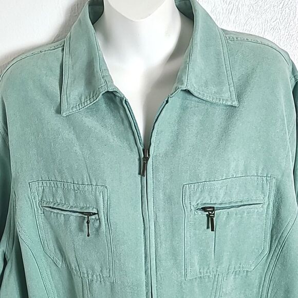 Cato Light Teal Jacket, Zipper Down the Center with Zipper Pockets, Size 18/20W - Picture 2 of 7
